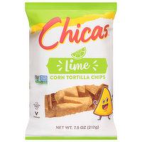 Chicas Tortilla Chips, Lime, Corn, 7.5 Ounce