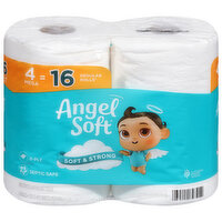 Angel Soft Bathroom Tissue, Unscented, Mega, 2-Ply, 4 Each