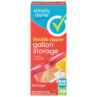 Simply Done Storage Bags, Double Zipper, Gallon, Big Pack, 70 Each