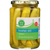 Food Club Pickles, Kosher Dill, Spears, Fresh Pack, 24 Fluid ounce