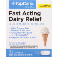 TopCare Dairy Relief, Fast Acting, Caplets, 32 Each
