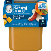 Gerber Apple Peach Squash, 2 Pack, 2 Each