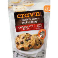 Crav'n Flavor Cookie Dough, Chocolate Chip, Place 'N Bake, 27 Ounce