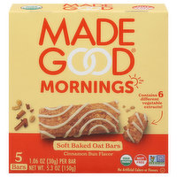 MadeGood Oat Bars, Cinnamon Bun Flavor, Soft Baked, 5 Each