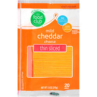 Food Club Mild Cheddar Thin Sliced Cheese, 7.6 Ounce