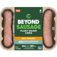 Beyond Sausage Links, Plant-Based, Brat Original, 4 Each