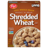 Shredded Wheat Cereal, Wheat 'N Bran, Spoon Size, 18 Ounce