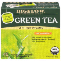 Bigelow Green Tea, Organic, Decaffeinated, Tea Bags, 40 Each