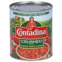 Contadina Roma Tomatoes, Crushed with Roasted Garlic, 28 Ounce