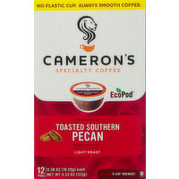 Cameron's Specialty Coffee Coffee, Light Roast, Toasted Southern Pecan, EcoPod, 12 Each