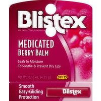 Blistex Lip Protectant/Sunscreen, Medicated, Berry Balm, SPF 15, 0.15 Ounce