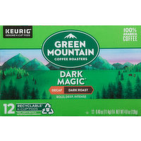 Green Mountain Coffee Roasters Coffee, Dark Roast, Dark Magic, Decaf, K-Cup Pods, 12 Each