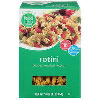 Food Club Rotini, 16 Ounce