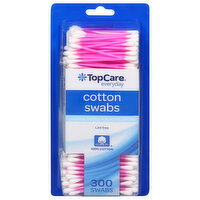 TopCare Cotton Swabs, Plastic Sticks, Double-Tipped, 300 Each