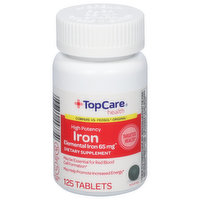 TopCare Iron, High Potency, 65 mg, Tablets, 125 Each