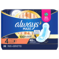 Always Pads, Flexi-Wings, Overnight, Size 4, 26 Each