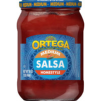 Ortega Salsa, Homestyle, Medium, 16 Ounce