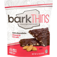 barkTHINS Snacking Chocolate, Dark Chocolate, Almond & Sea Salt, 4.7 Ounce
