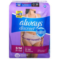 Always Discreet Underwear, Maximum, S/M, Sizes 2-14, 19 Each