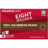 Eight O' Clock Coffee, Medium Roast, 100% Colombian Peaks, K-Cup Pods, 12 Each