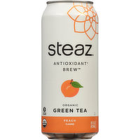 Steaz Green Tea, Organic, Peach, Antioxidant Brew, 16 Fluid ounce