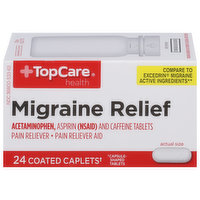 TopCare Migraine Relief, Coated Caplets, 24 Each