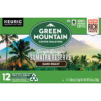 Green Mountain Coffee Roasters Coffee, 100% Arabica, Organic, Dark Roast, Sumatra Reserve, K-Cup Pods, 12 Each