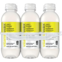 Vitamin Water Nutrient Enhanced Water Beverage, Zero Sugar, Squeezed Lemonade Flavored, 6 Pack, 6 Each