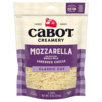 Cabot Creamery Shredded Cheese, Mozzarella, Low-Moisture, Classic Cut, 8 Ounce