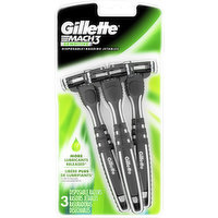 Gillette Razors, Disposable, Sensitive, 3 Each