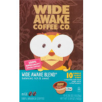 Wide Awake Coffee Co. Coffee, Mild, Wide Awake Blend, Single Serve Pods, 10 Each