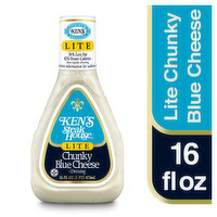 Ken's Steak House Dressing, Blue Cheese, Chunky, Lite, 16 Fluid ounce