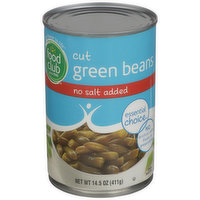 Food Club No Salt Added Cut Green Beans, 14.5 Ounce