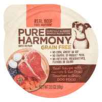 Pure Harmony Dog Food, Grain Free, Beef Recipe with Carrots & Sun Dried Tomatoes In Gravy, Super Premium, 3.5 Ounce