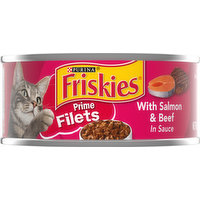 Friskies Wet Cat Food, Prime Filets With Salmon & Beef in Sauce, 5.5 Ounce