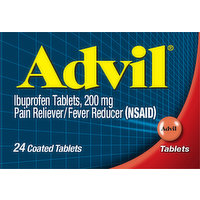 Advil Ibuprofen, 200 mg, Coated Tablets, 24 Each