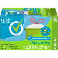 Simply Done Drawstring Tall Kitchen, Clean Fresh Scent, 1 Each