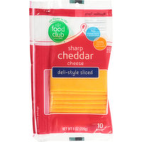 Food Club Cheese Slices, Sharp Cheddar, Deli-Style, 10 Each