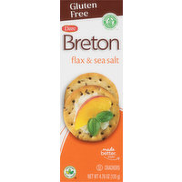 Breton Crackers, Gluten Free, Flax & Sea Salt, 4.76 Ounce