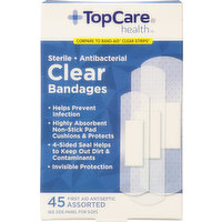 TopCare Bandages, Clear, Assorted, 45 Each