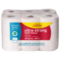 Simply Done Bath Tissue, Ultra-Strong, Mega, 2 Ply, 12 Each