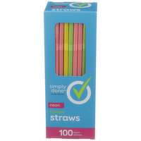 Simply Done Flexible Straws, Neon, 1 Each