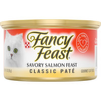 Fancy Feast Grain Free Pate Wet Cat Food, Classic Pate Savory Salmon Feast, 3 Ounce
