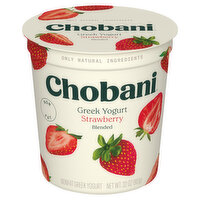 Chobani Yogurt, Greek, Nonfat, Blended, Strawberry, 32 Ounce