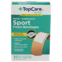 TopCare Sterile Antibacterial Sport First Aid Antiseptic All One Size Foam Bandages, 1 Each