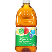 Food Club Apple Juice, 100% Unsweetened, 64 Fluid ounce