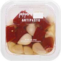 Delallo Antipasto, Pepper & Garlic, Hot, 8 Ounce
