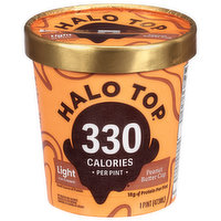 Halo Top Ice Cream, Light, Peanut Butter Cup, 1 Pint