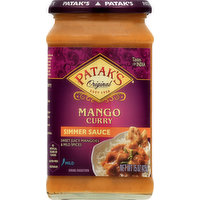 Pataks Simmer Sauce, Mango Curry, Mild, 15 Ounce