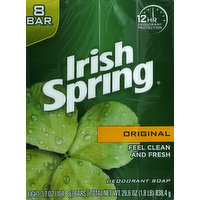 Irish Spring Deodorant Soap, Original, Bath Size, 8 Each